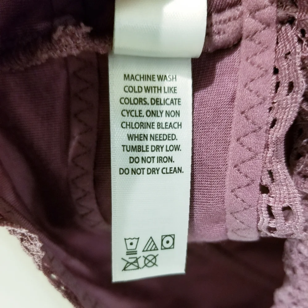 FeLiNa All Lace Racerback Bralette Bordeaux Purple Sz Sm
